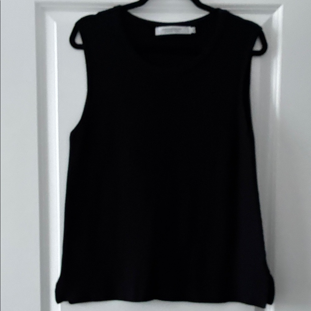 Contemporaine Simon’s Size XL Ribbed Sleeveless Knit Top - Black